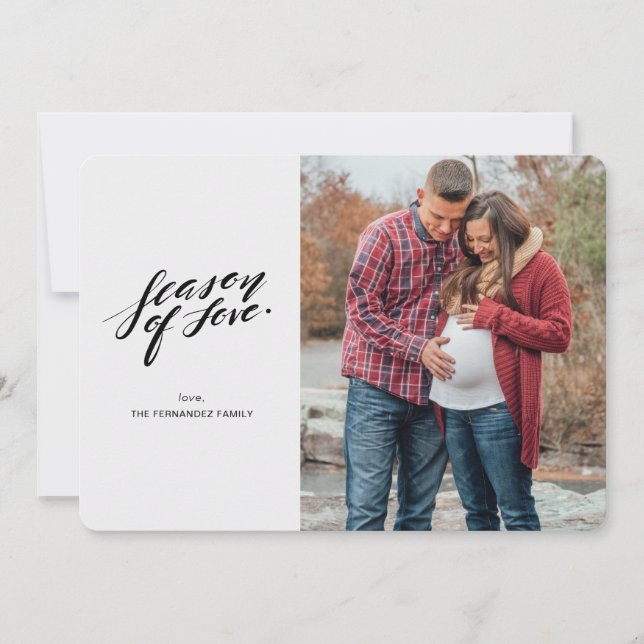 Handskriptzeit der Liebe Fotokarte Feiertagskarte (Vorderseite)