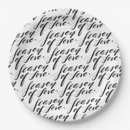 Handskriptzeit der Liebe Pappteller