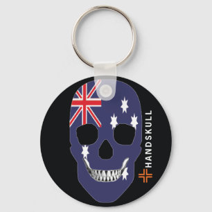 HANDSKULL Australien, glücklicher Schädel, Flagge Schlüsselanhänger