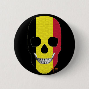 HANDSKULL Belgien Runder Abzeichen schwarz B2 Button