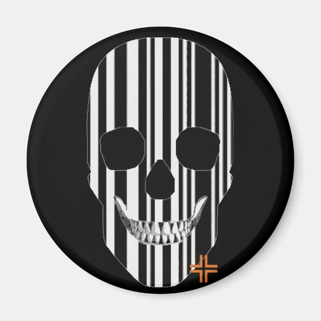 HANDSKULL Codebar runder Magnet B2 (Vorne)