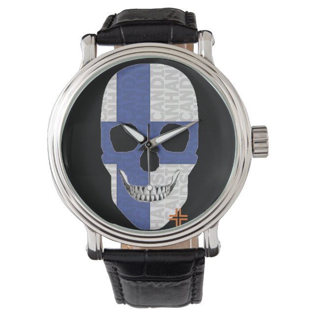 HANDSKULL Finnland Uhrenleder B2 Armbanduhr (Vorderseite)