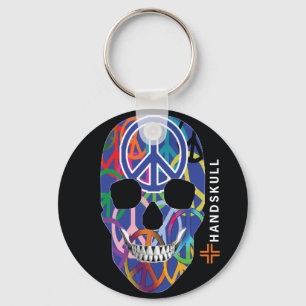 HANDSKULL Frieden, glücklicher Schädel, Schlüsselanhänger