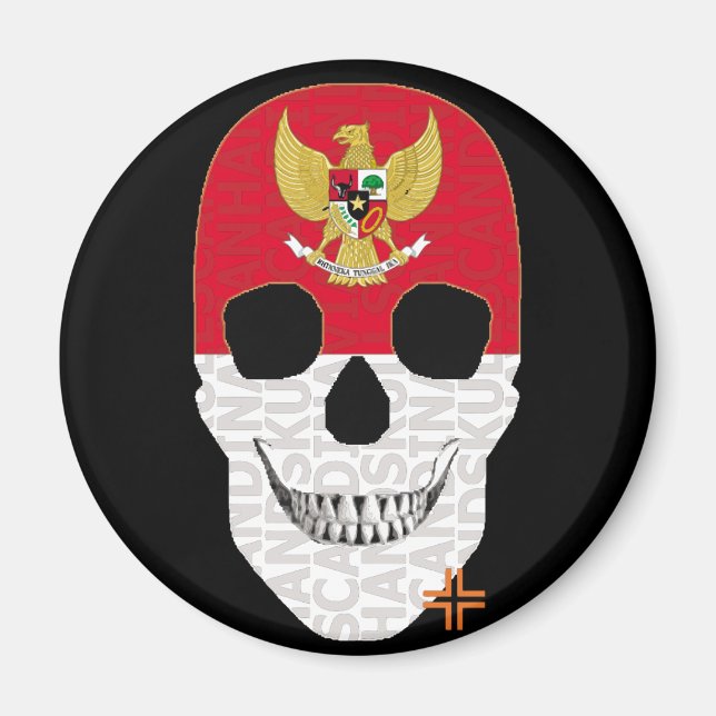 HANDSKULL Indonesien Rundmagnet B2 Magnet (Vorne)