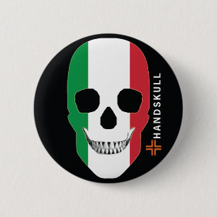 HANDSKULL Italien, glücklicher Schädel, italienisc Button