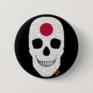 HANDSKULL Japan Runde Abzeichen schwarz B2 Button