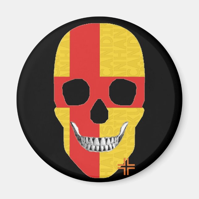 HANDSKULL Kalmar Rundmagnet B2 Magnet (Vorne)