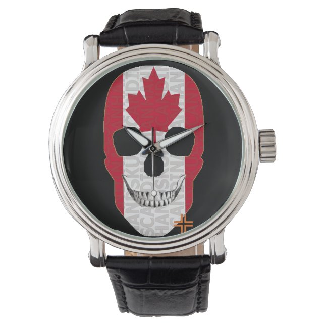 HANDSKULL Kanada Uhrenleder B2 Armbanduhr (Vorderseite)