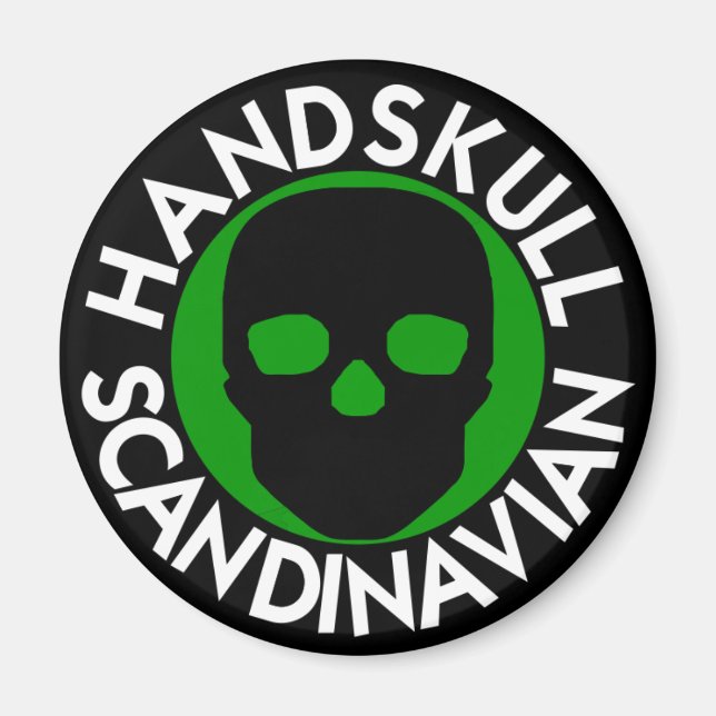 HANDSKULL LIV Forest Green runder Magnet P3 (Vorne)