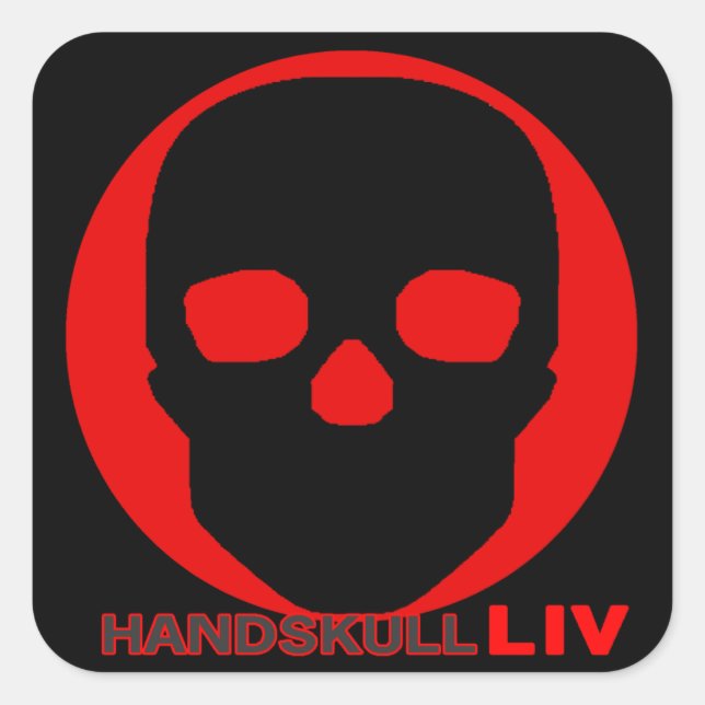 HANDSKULL Liv - pegatina Quadratischer Aufkleber (Vorderseite)