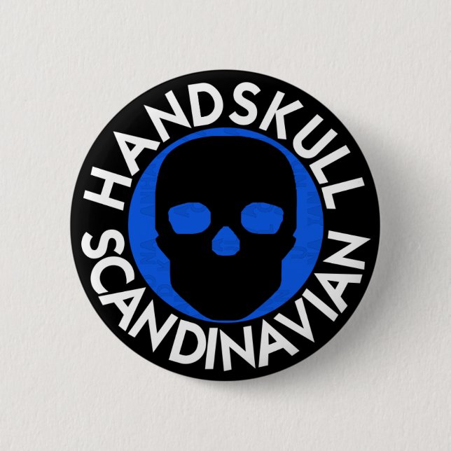 HANDSKULL LIV Sky Round Abzeichen Black P3 Button (Vorderseite)