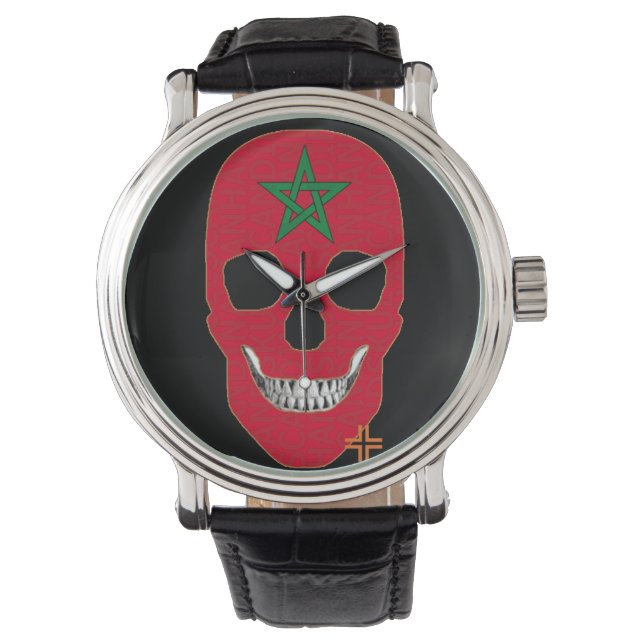 HANDSKULL Marokko Uhrenleder B2 Armbanduhr (Vorderseite)
