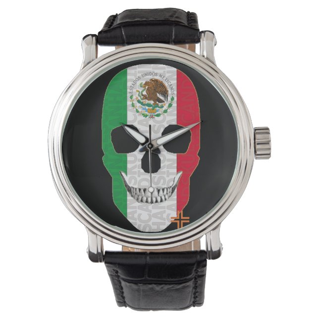 HANDSKULL Mexico Uhrenleder B2 Armbanduhr (Vorderseite)