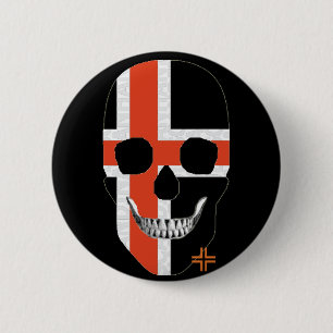 HANDSKULL Nordic Cross Round Abzeichen Schwarz B2 Button