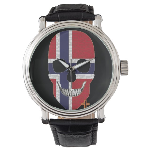 HANDSKULL Norwegen Uhrenleder B2 Armbanduhr (Vorderseite)