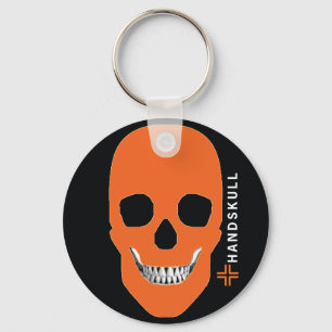 HANDSKULL Orange, glücklicher Schädel, Orangefarbe Schlüsselanhänger