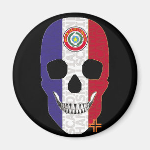 HANDSKULL Paraguay round magnet   B2