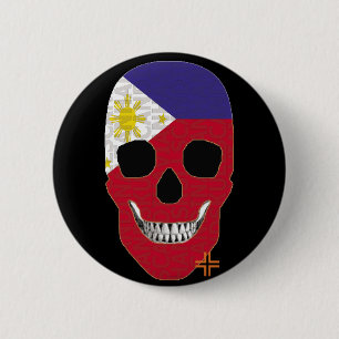 HANDSKULL Philippinen Runder Abzeichen schwarz B2 Button