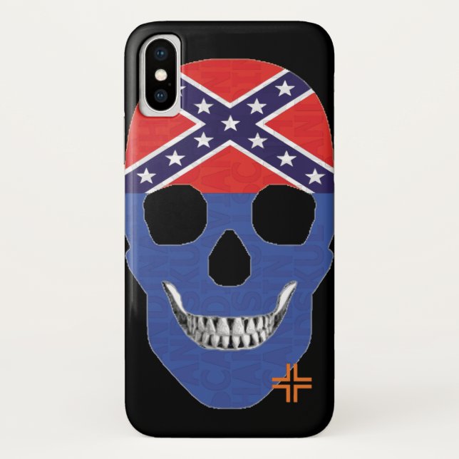 HANDSKULL Rebel Blue Gehäuse iPhone X B2 Case-Mate iPhone Hülle (Rückseite)