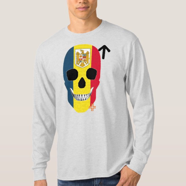 HANDSKULL Rumänien Langschläfer T - Shirt B2 (Vorderseite)