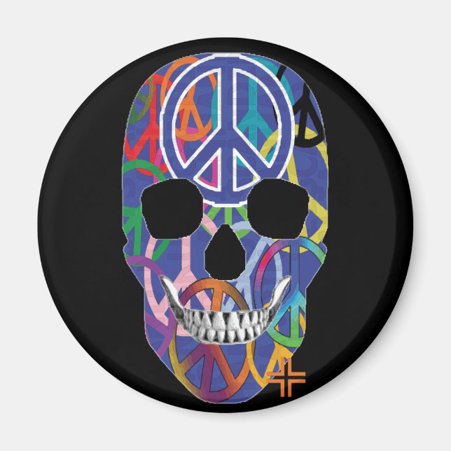 HANDSKULL Runder Magnet B2 (Vorne)