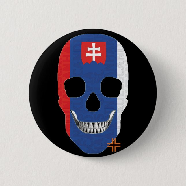 HANDSKULL Slowakei Runder Abzeichen schwarz B2 Button (Vorderseite)