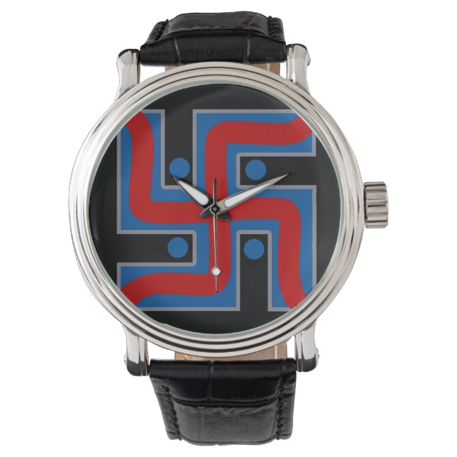 HANDSKULL Swastika Borg Uhr Hindu viel Glück S7 (Vorderseite)