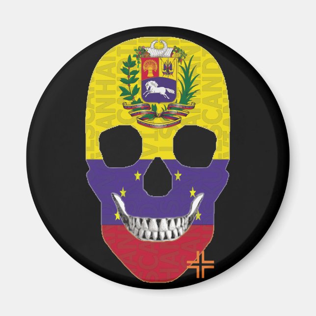 HANDSKULL Venezuela Rundmagnet B2 Magnet (Vorne)