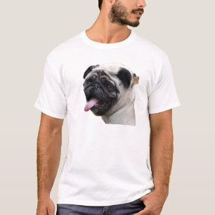 Handsom, weißes Mops Foto-Zubehör, Namen hinzufüge T-Shirt