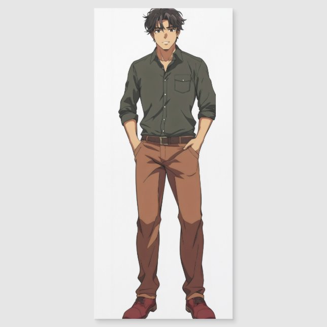 Handsome Anime Man Magnetkarte (Vorderseite)