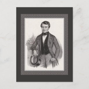Handsome Biedermeier Gentleman Elegant Vintag Postkarte