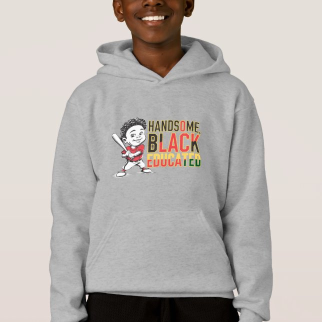 Handsome, Black & Baseball Strong Hoodie (Vorderseite)
