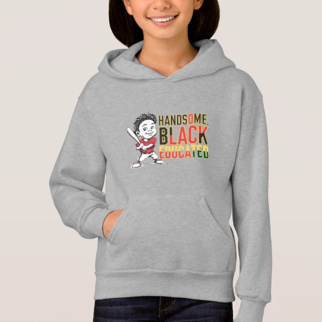 Handsome, Black & Baseball Strong Hoodie (Vorderseite)