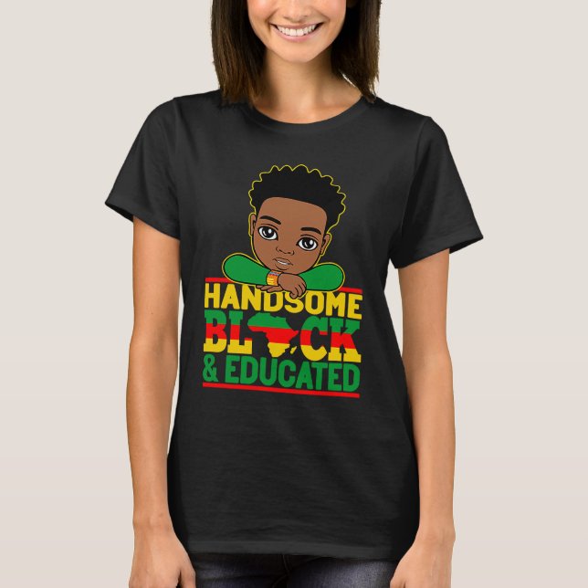 Handsome Black Educated Black History African Kids T-Shirt (Vorderseite)