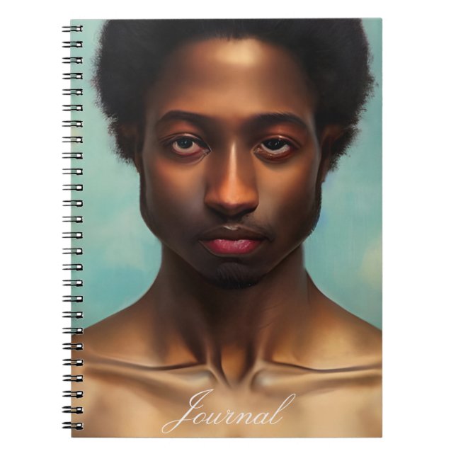 Handsome Black Man Journal Notizblock (Vorderseite)