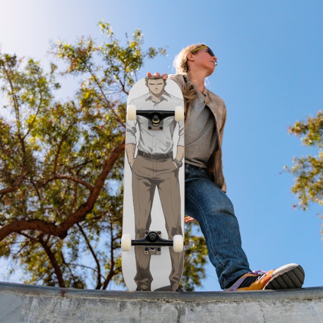 Handsome Blond Man Anime Skateboard (Außenbereich 1)
