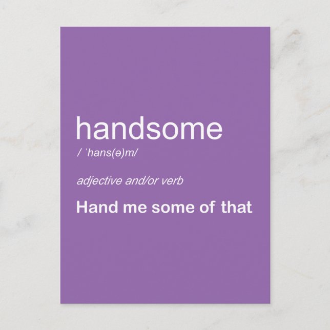Handsome Definition Anpassen der Farbe Postkarte (Vorderseite)