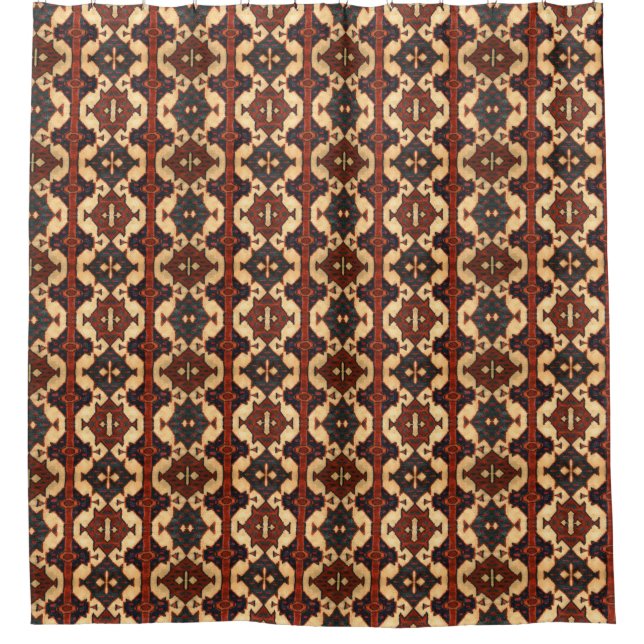 Handsome Earth Tones Oriental Rug Design Duschvorhang (Vorderseite)