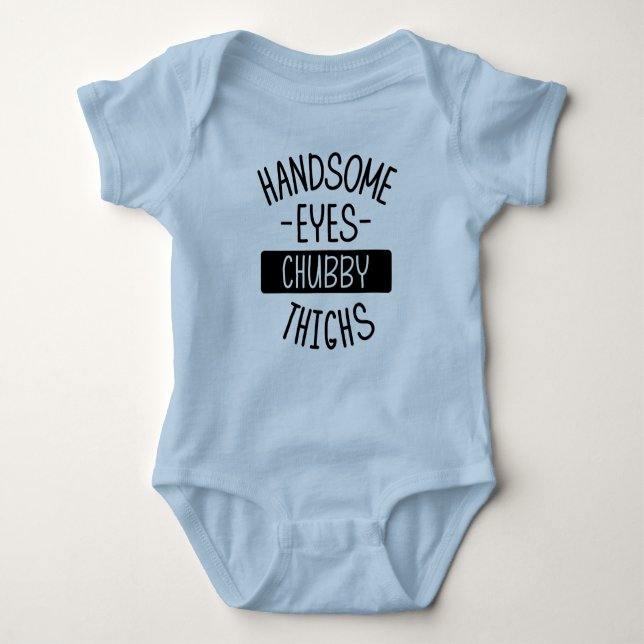 Handsome Eyes Chubby Thighs Baby One-Piece Baby Strampler (Vorderseite)