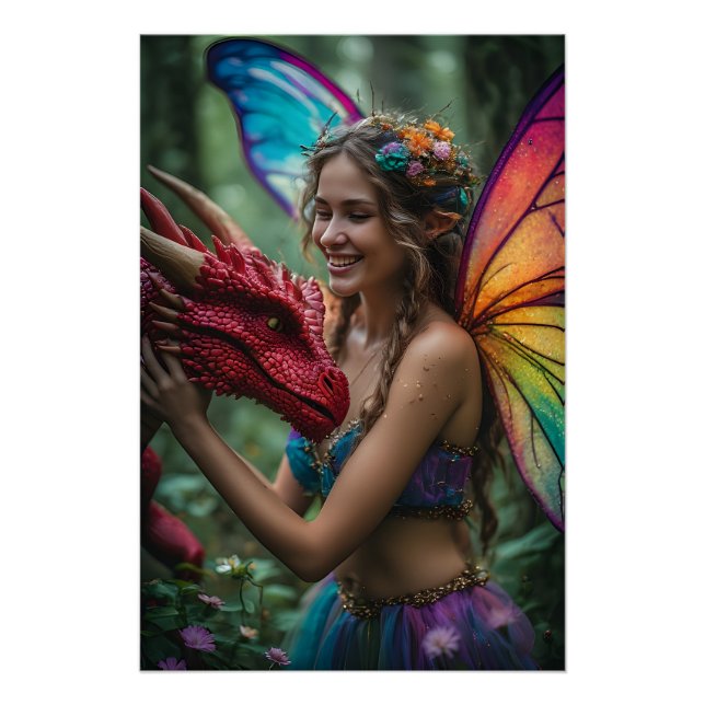 Handsome Fairy Red Dragon Poster (Vorderseite)