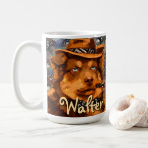 Handsome Gangster Hund mit Personalisierten blauen Kaffeetasse