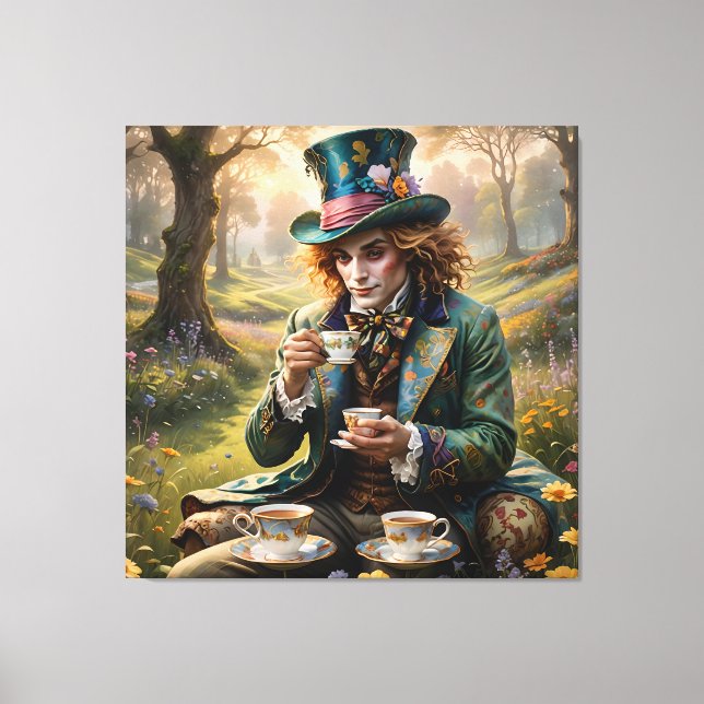 Handsome Hatter ai art Stretched Canvas Print Leinwanddruck (Vorderseite)
