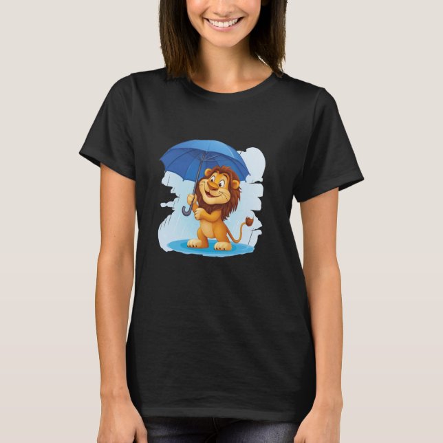 Handsome Lion Umbrella for Safari and Lions Lovers T-Shirt (Vorderseite)
