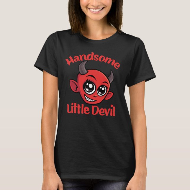 Handsome Little Devil Baby Cartoon Character T-Shirt (Vorderseite)
