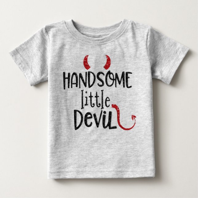 Handsome Little Devil Halloween Kleinkind Tshirt (Vorderseite)