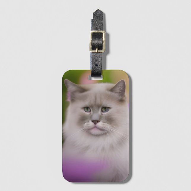 Handsome Maine Coon Himalayan Cat Gepäckanhänger (Vorderseite Vertikal)