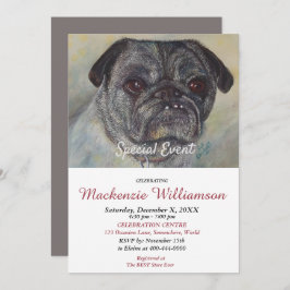 HANDSOME MOPS WÜNSCHT GLÜCKLICH BIRTHTAG EINLADUNG