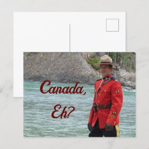 Handsome Mountie Happy Canada Day Funny Foto Postkarte