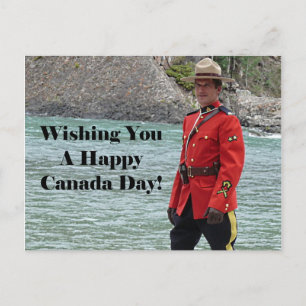 Handsome Mountie Happy Canada Day Funny Foto Postkarte