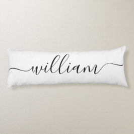 Handsome NAME White Black Script Reversible Seitenschläferkissen
